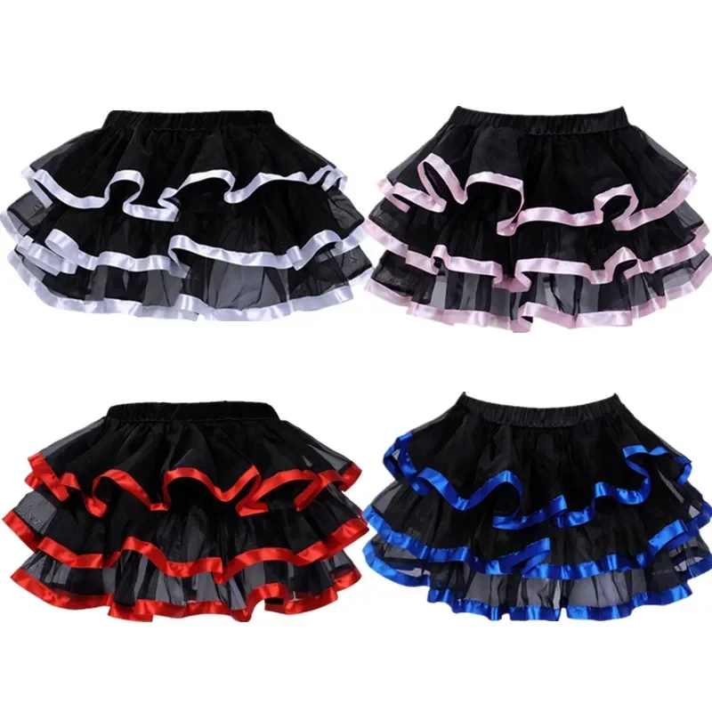 Elastic Petticoat Gothic Women Skirt Petticoat Burlesque Mesh Sexy Micro Mini Tutu Skirt Ladies Performance Steampunk Skirts