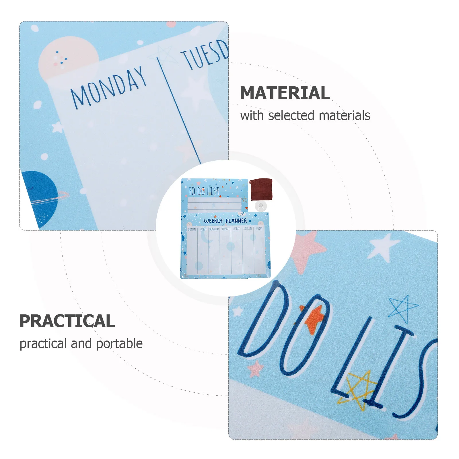 1Set Magnetic Daily Planner Board Portable Plastic Clear Refrigerator Dry Erase Whiteboard Weekly Schedule Board Reusable