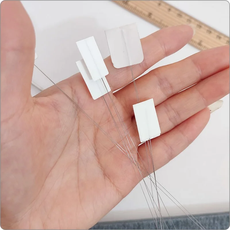 8 Pcs Threader Needle Metal for Home Manual Compact Eye Needles Threads White Beading Threaders