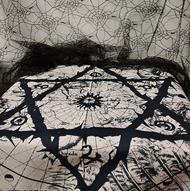 Cotton and linen wandering altar tablecloth Gothic bedroom art Northern Europe mysterious hanging cloth pentagram decoration