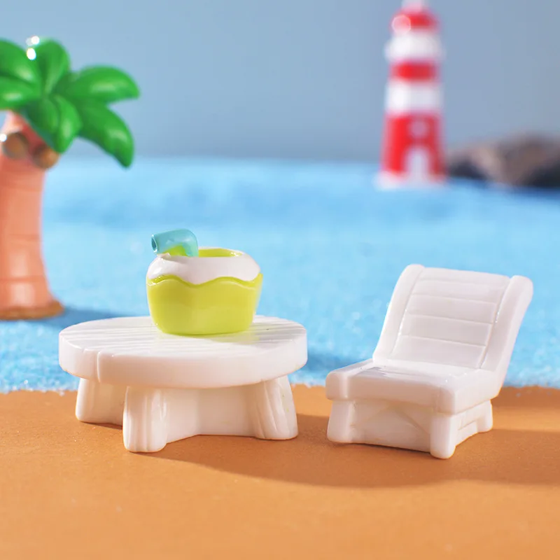 Resin Lighthouse Beach Figurine, Micro Landscape Ornament for Aquarium Decor, DIY Fish Tank Terrarium Accessory
