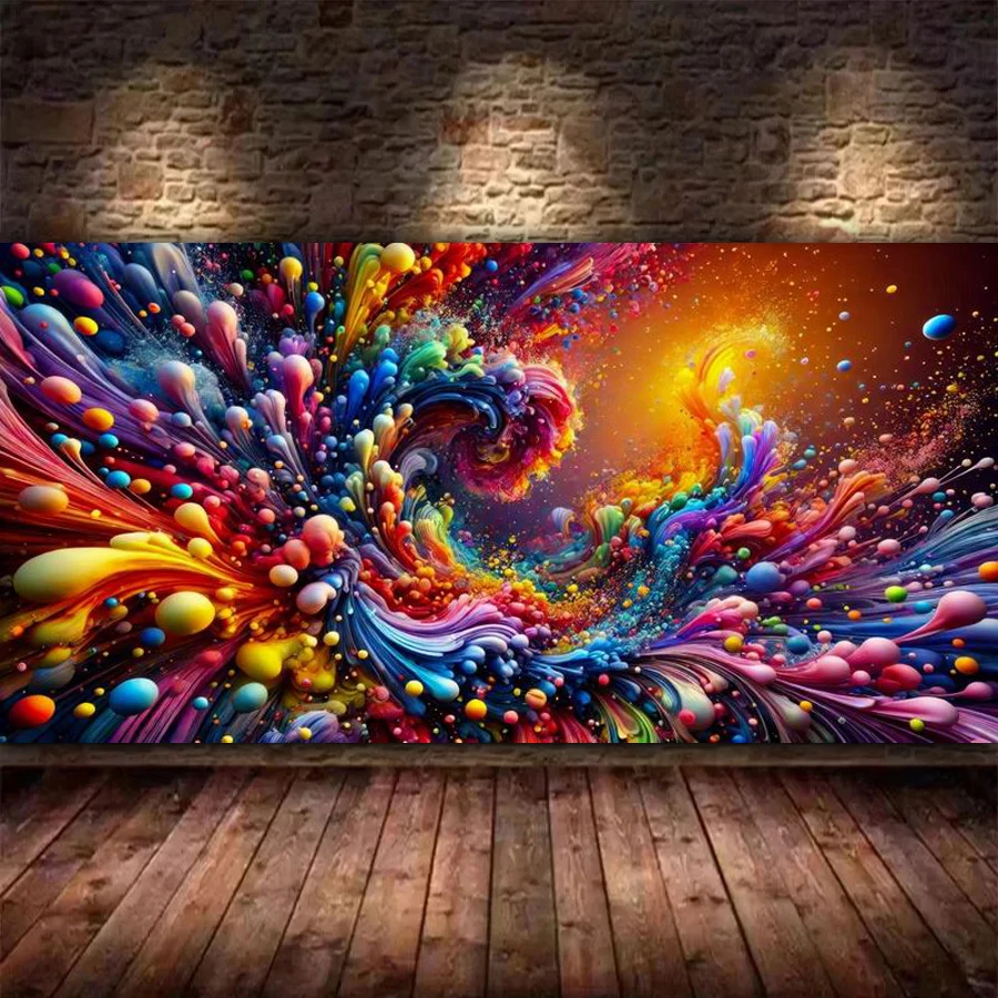 

Фантазийная красочная пейзажная картина для алмазной вышивки DIY, большой размер, с полной выкладкой квадратными и круглыми стразами, мозаичная вышивка, декор для стен