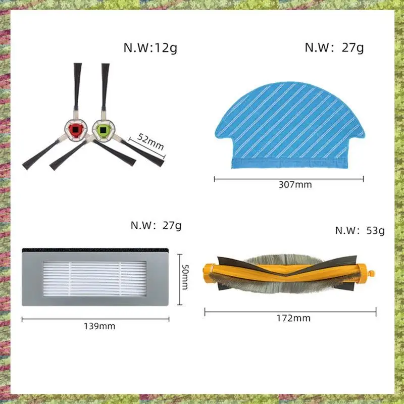 ملحقات قماش ممسحة فلتر Hepa لـ Ecovacs Deebot Ozmo 600 601 605 DD35 DD56 DD33 DD37 مكنسة كهربائية روبوتية