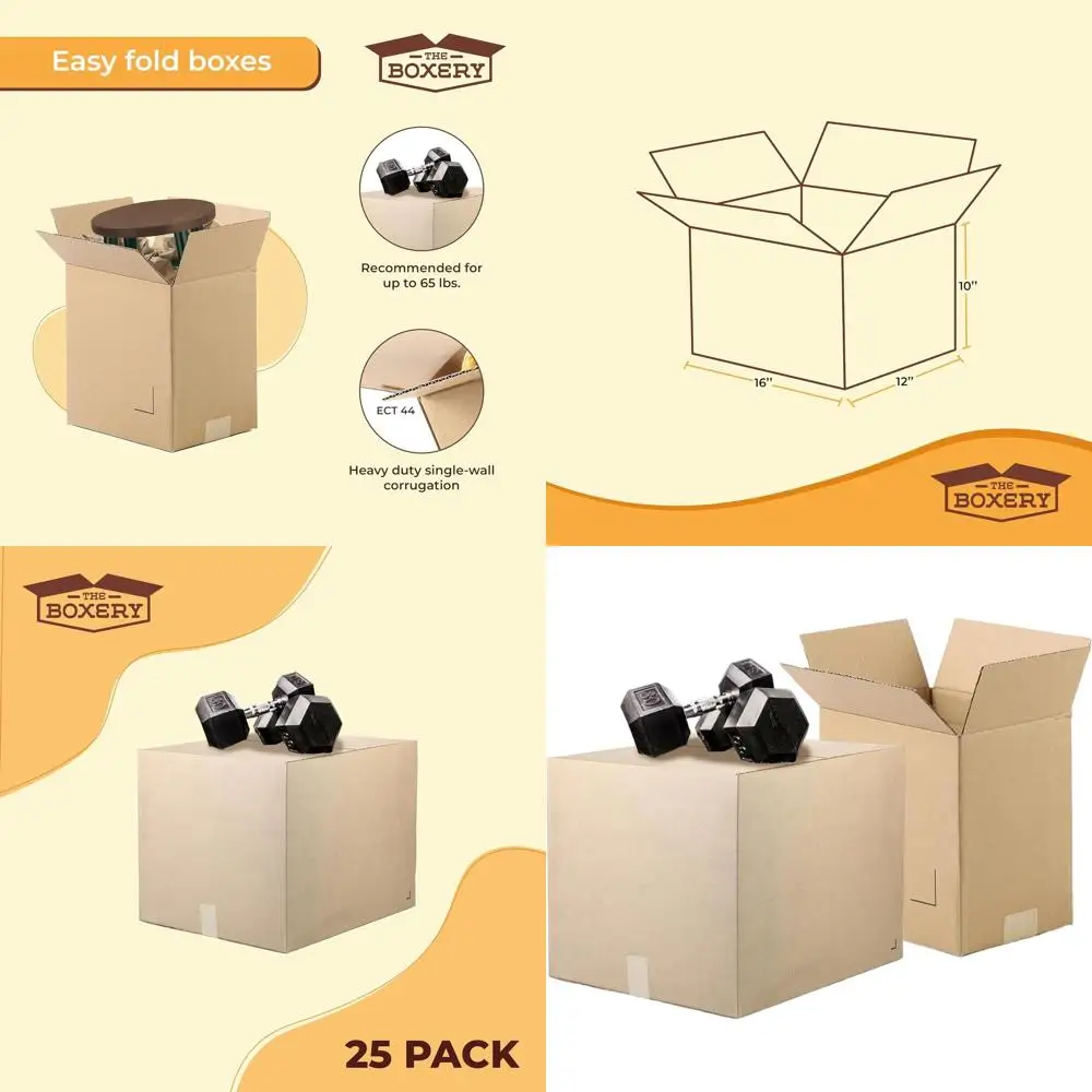 

25-Pack Large Capacity Book Storage Boxes, 16x12x10 Inches