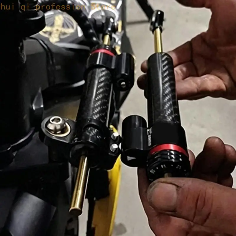 Frontend-Stütze, Motorrad-Lenkungsdämpfer-Stabilisator, umgekehrte Halterungsanordnung mit Carbon-Look-Hülse für den täglichen – Detail 5