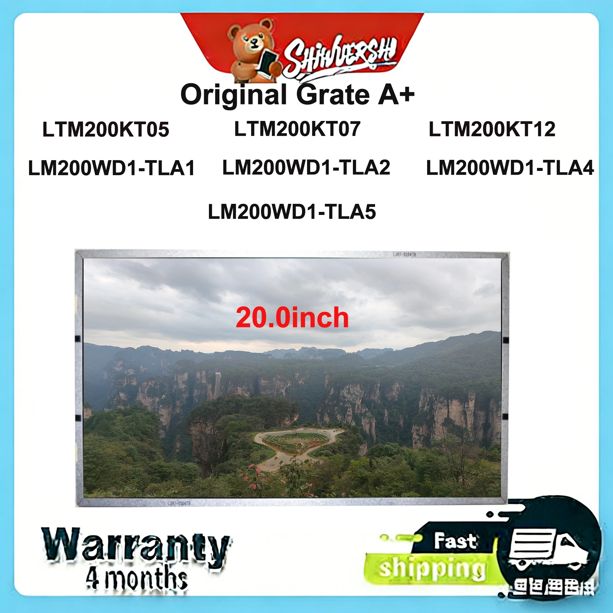 

Original New A+ 20.0" Lcd Screen LTM200KT05 LTM200KT07 LTM200KT12 LM200WD1 TLA1 LM200WD1 TLA2 LM200WD1 TLA4 LM200WD1 TLA5 30 pi