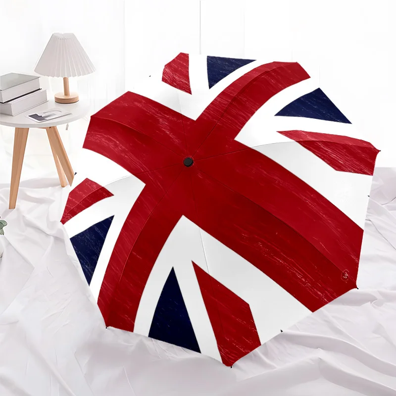 

Автоматический складной зонт с британским флагом Union Jack - портативный дорожный зонт с прочной 8-спицевой рамой, ветрозащитный, для любой погоды.