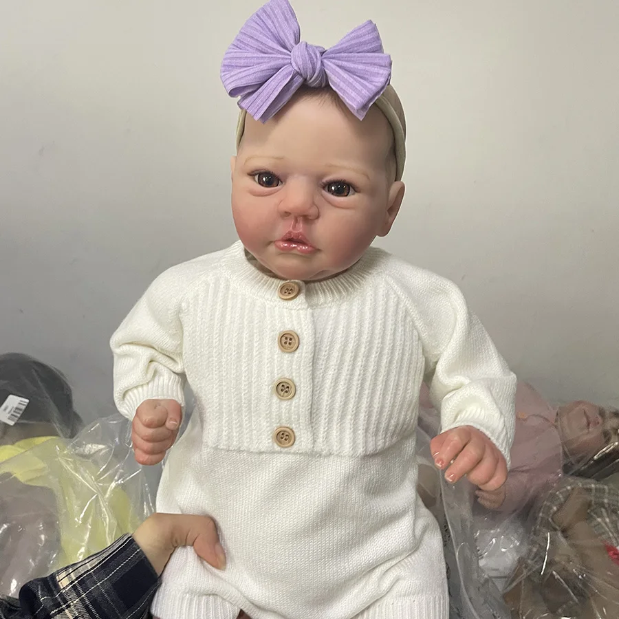 

50CM Soft Body Reborn Baby Evi Lifelike Doll with 3D Skin Multiple Layers Painting with Visible Veins Soft Touch Doll Gifts