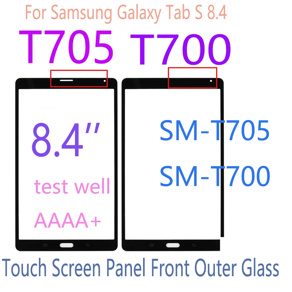 8.4 inch Screen Replacment For Samsung Galaxy Tab S 8.4 SM-T700 SM-T705 Touch Screen  Front Glass Panel Repair Parts