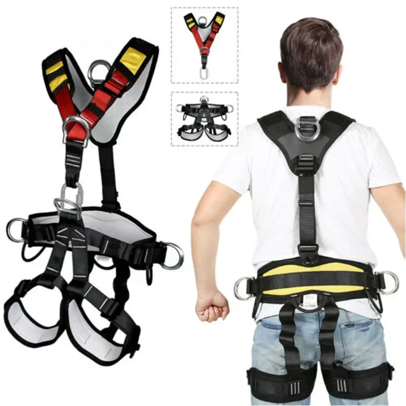 Climbing Belt Mountaineering Safety Belt Downhill Aerial Work Protection Equipment Outdoor Expansion Rappelling Fullbody Harness