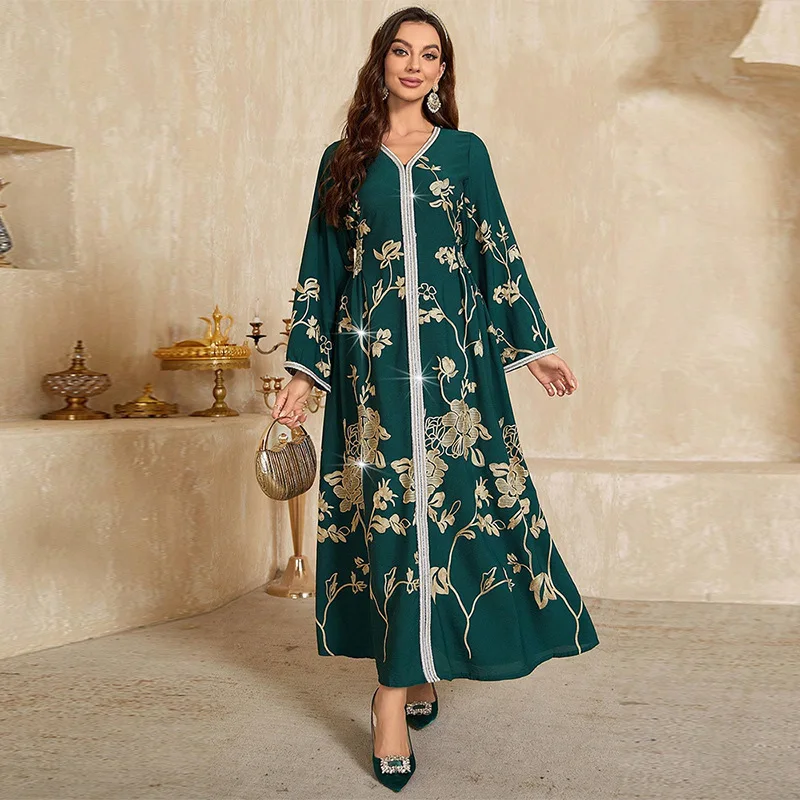 

KY902 Arab Dubai Embroidered Dress Classical Style Muslim Party Banquet Fashion Evening Dress