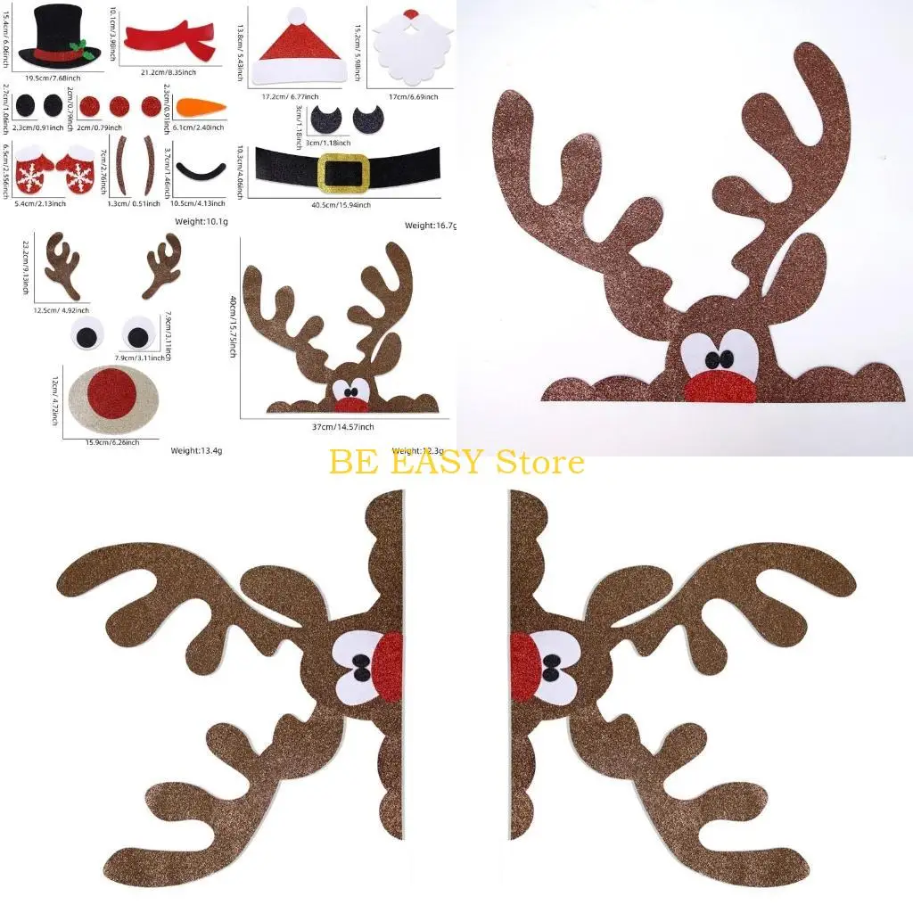 

E28F Felt Cloth Window Decorations for Christmas Seasonal Shop Wall Decorative Ornament Decor for Retailers and Restaurants