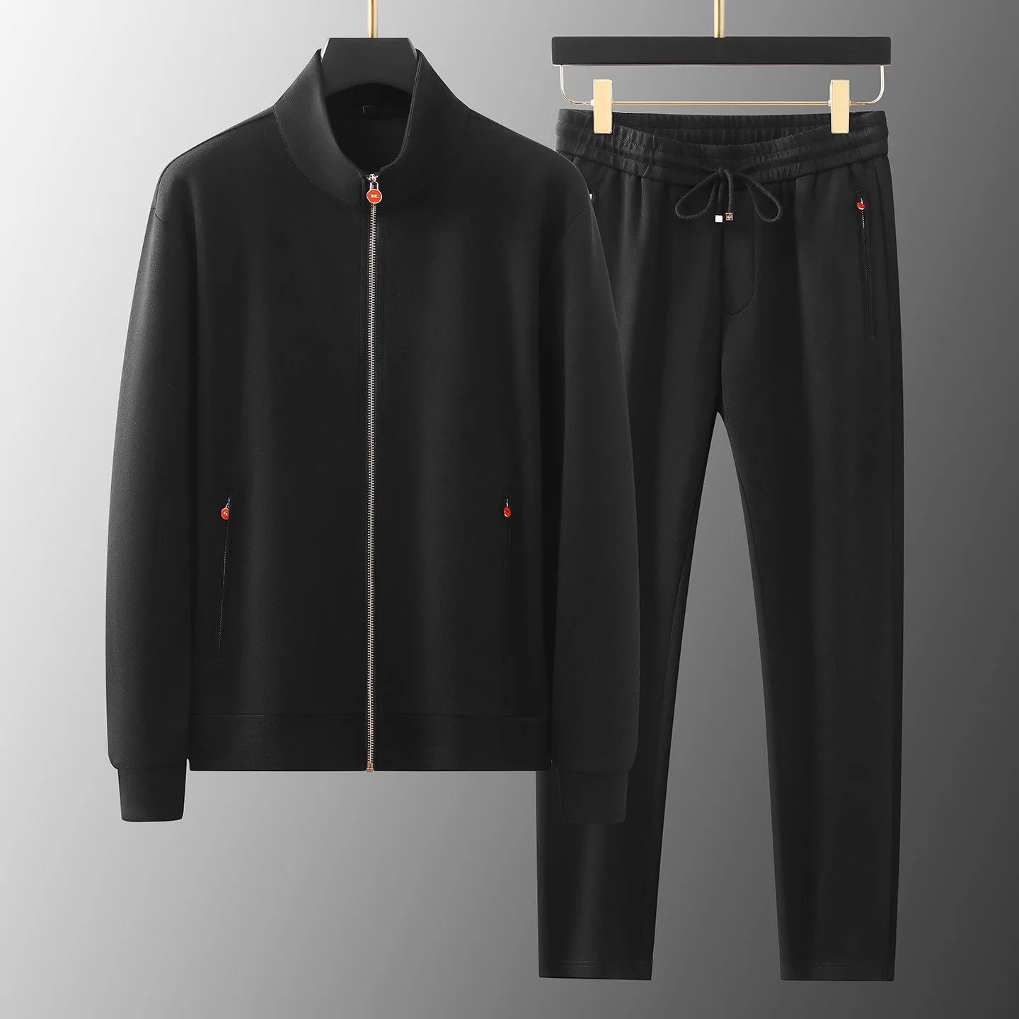 

2025 European Station High-end Men's Casual Sports Suit Embroidered and Fleece Thick Large Size Loose Hooded Sweater Suit