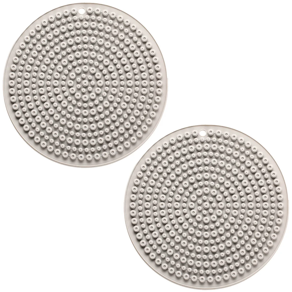 

2Pcs Silicone Heat Insulation Mat High Density Non-Slip Kitchen Table Mat Pot Pad Craft Cushion Grey Cartoon Pan Cushion