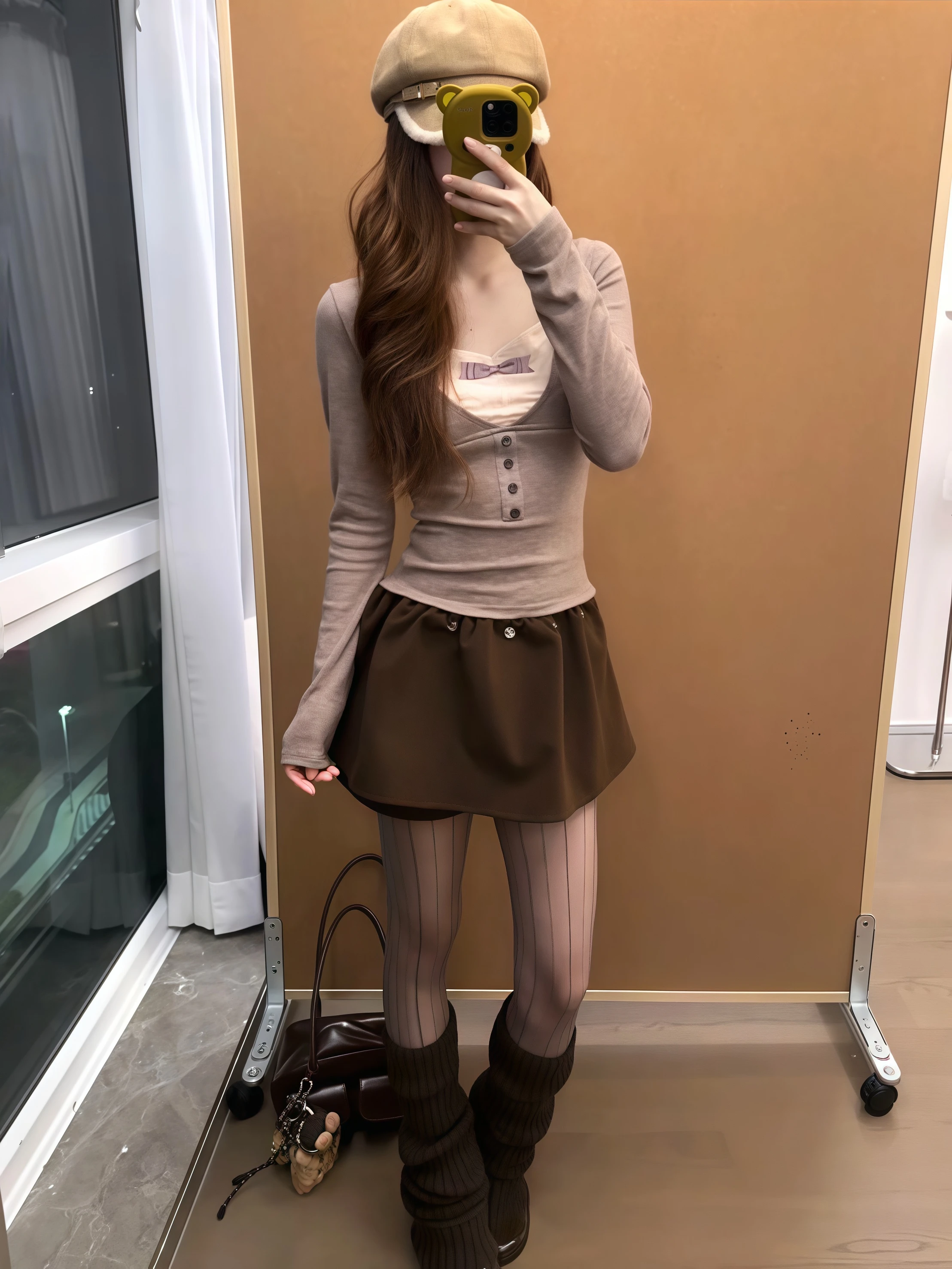 Miu Sle Koronkowy Panel Długi T-shirt Damski Jesienno-Zimowy Nowy Czysta Urocza Dopasowana Bielizna Bazowa Top