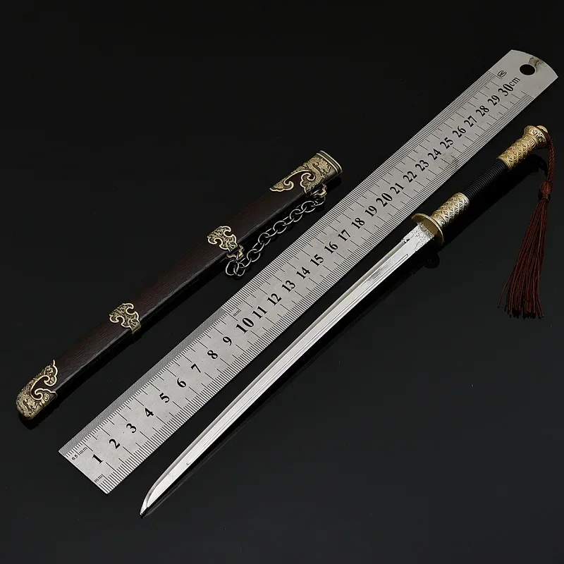 29 cm Brotherhood of Blades Film Periferico Ding Xiumiao Spada Tutto in metallo con fodero Giocattolo da esterno Spada Ornamenti Collezione di regali