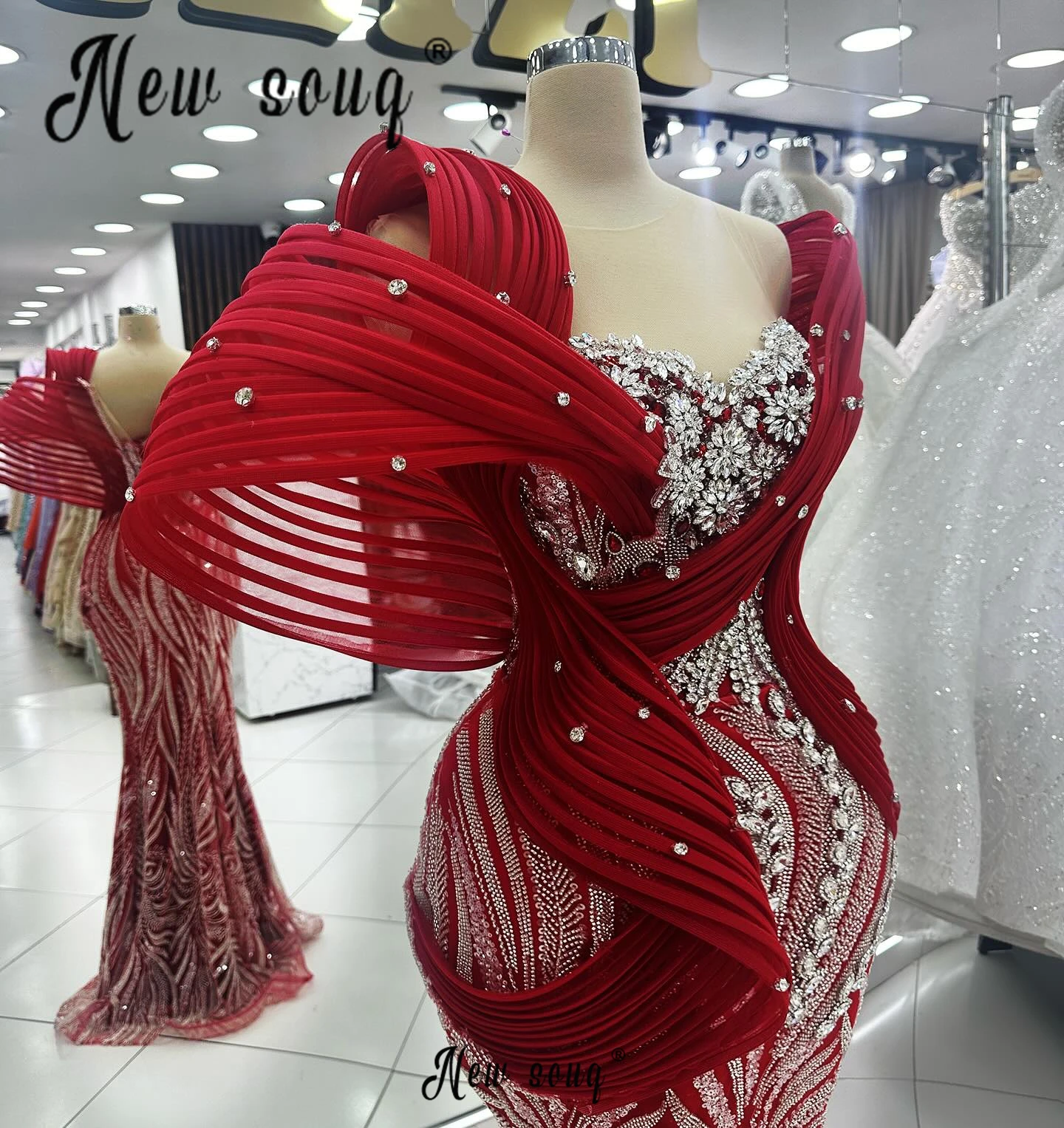 2024 Burgundy Luxury Evening Dress Women Engagement Wedding Dress Ruched Mermaid Vestidos De Fiesta Graduación Customized