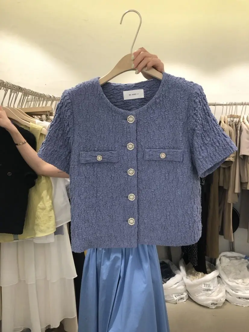 

plus Size Summer New Sle Faionable Women's irt with Button ort Sve Pleated Outerwear Jaet for Heavy Girls