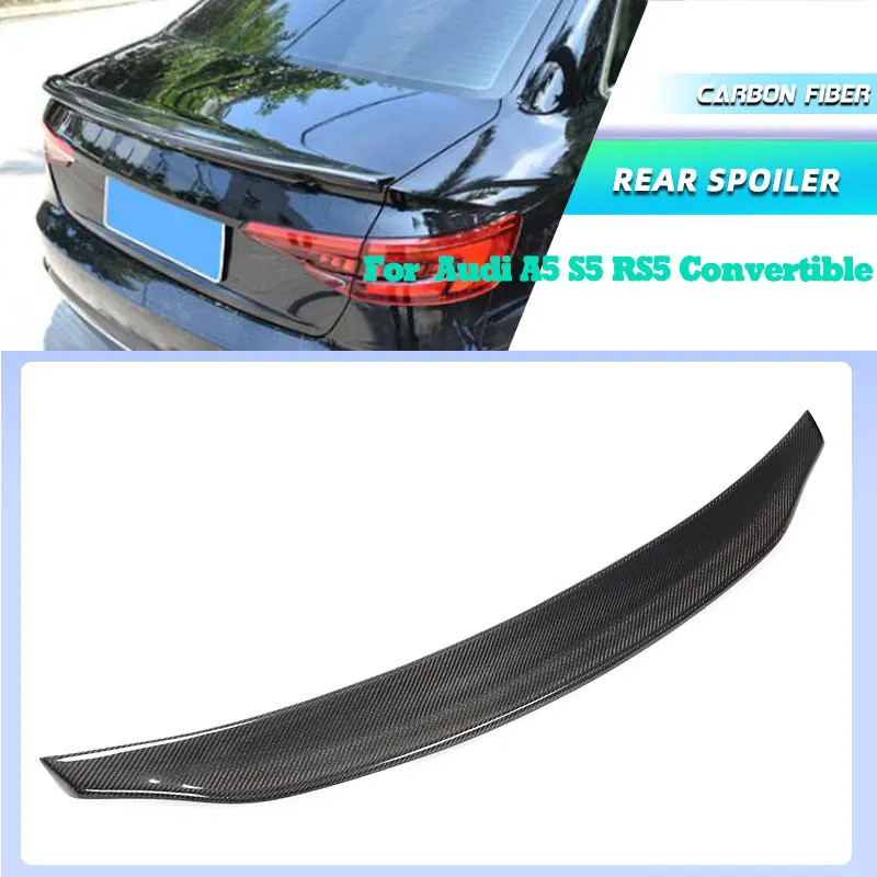 

Full Carbon Fiber Car Rear Trunk Spoiler Wings for Audi A5 S5 RS5 Convertible 2-Door 2008-2016 Racing Rear Spoiler Boot Wing Lip