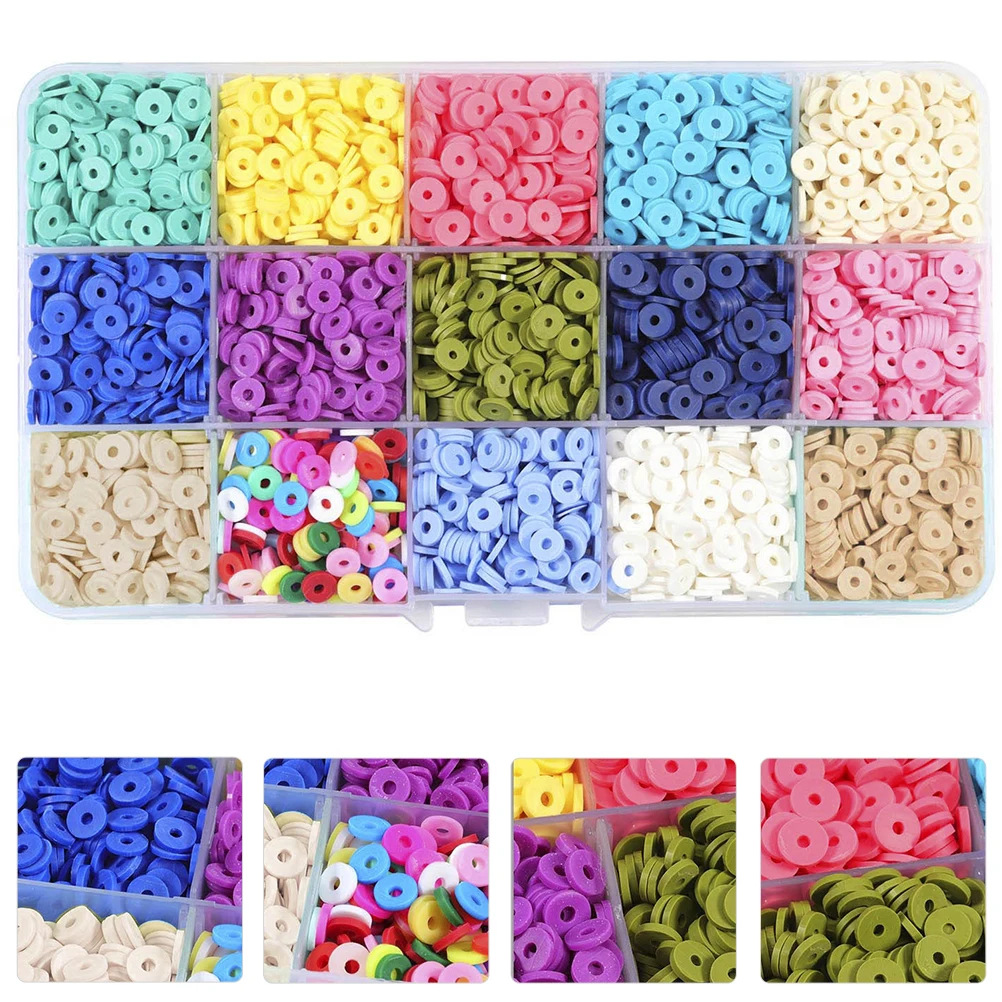 

3600 Pcs Soft Ceramic Slice Beading Material Pendant Jewelry for Set Beads DIY Polymer Clay