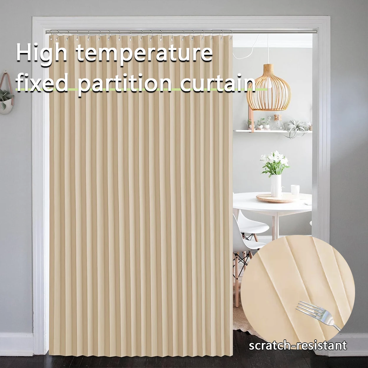 1Panel, Bedroom Room Divider Privacy Curtain, Dining Room Kitchen Folding Curtain, Accordion Door Curtain, Wardrobe Bookcase Decorative Curtain