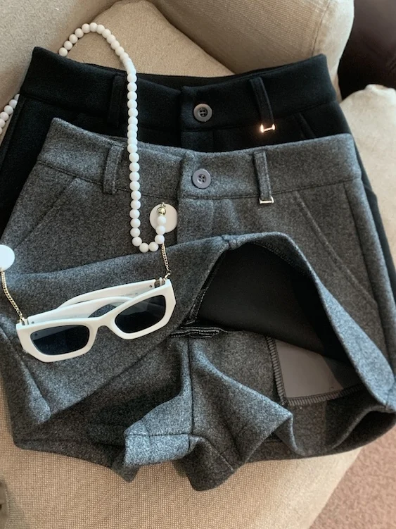 

Шерстяная юбка в стиле ретро, женская осенне-зимняя новинка, маленький размер, анти-легкая, с высокой талией, тонкая юбка трапециевидной формы с запахом