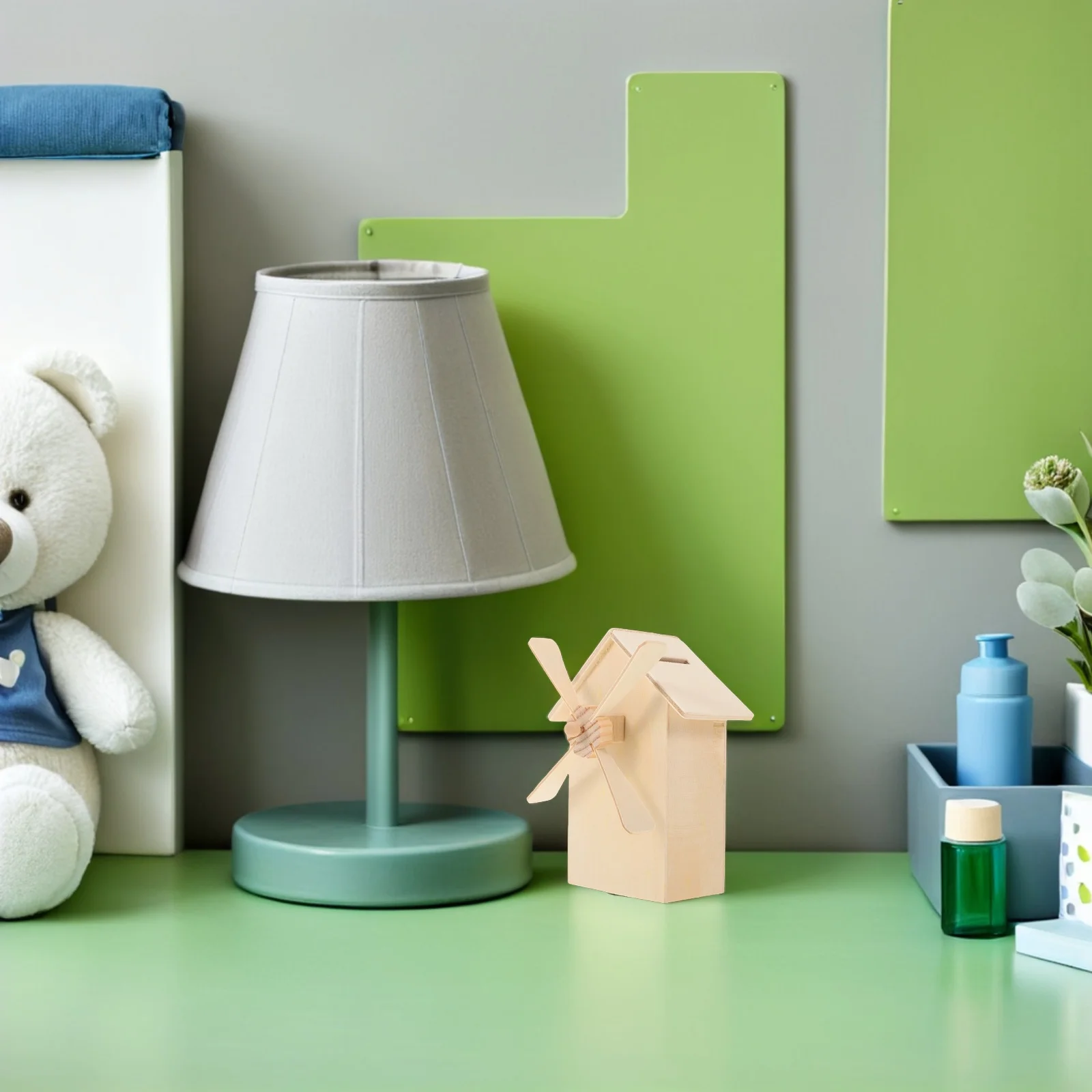 5 pièces bricolage inachevé moulin à vent en bois tirelire maison tirelire peindre votre propre banque d'épargne tirelire en bois banques d'épargne en bois