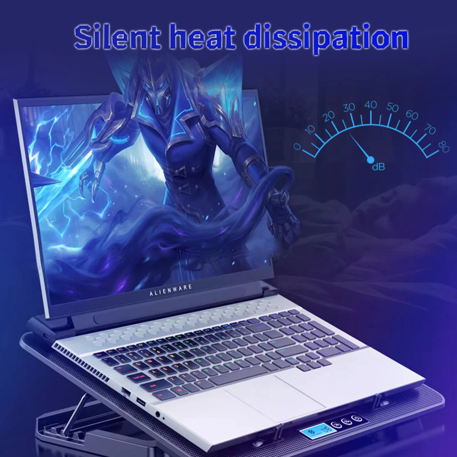 A9 Gaming RGB Laptop Cooler 2 USB Ports 6 Fan Gaming Led Light Notebook Cooler For 13-18 Inch Stand For Laptop Macbook