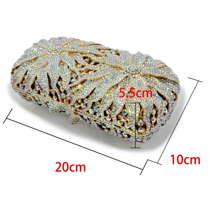 المرأة الماس الجوف اليدوية الأجهزة حقيبة الماس زهرة نمط عشاء حقيبة حقيبة يد بسلسلة Bolsos De Lujo Mujer Marcas Famosas #2