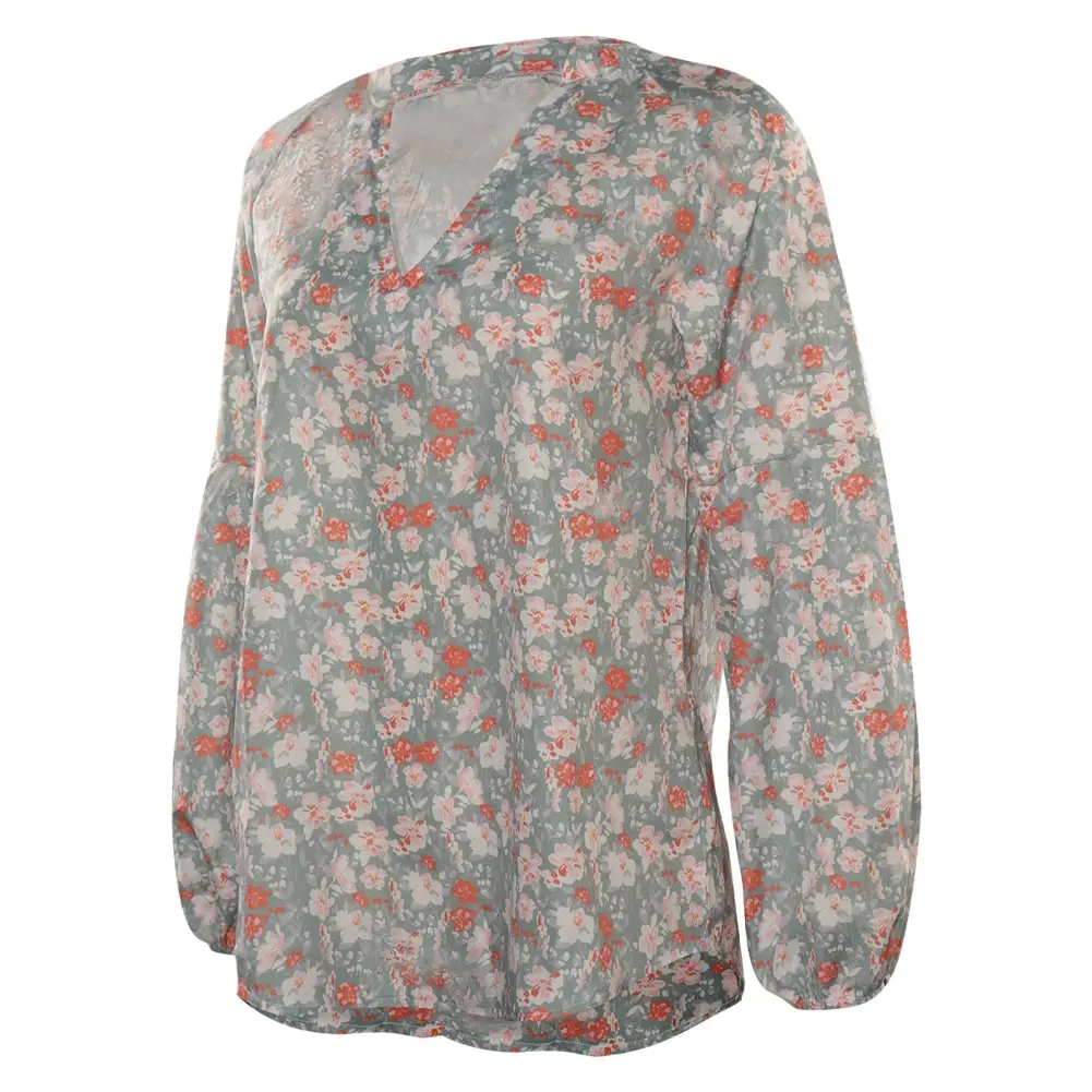 Chemise à manches longues et col en V à imprimé floral bohème pour femmes, chemisiers adt décontractés, costume de cosplay en Y, Halloween, carnaval, fête trempée