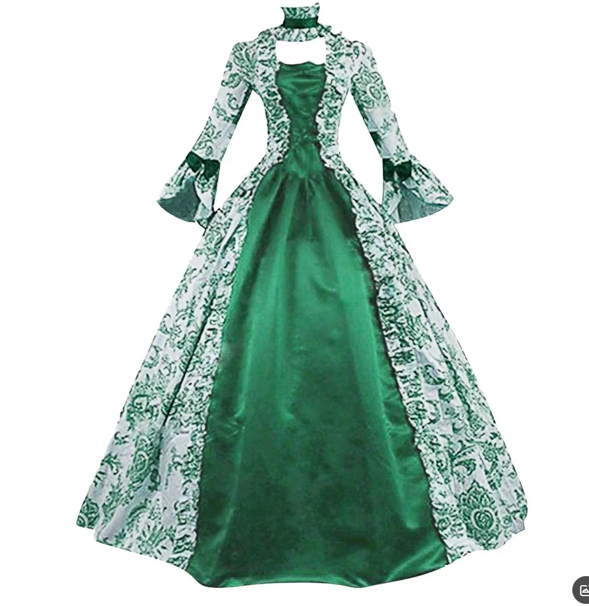 Женское средневековое платье для косплея Марии-Антуанетты больших размеров, фиолетовое викторианское вечернее платье в стиле Ренессанс, готический халат с цветочным принтом