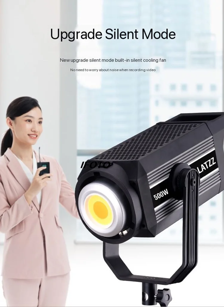 LATZZ 500W LED Video Light 3-kolorowe światło fotograficzne Profesjonalne źródło światła Cob do nagrywania w pomieszczeniach na żywo Krótkie wideo