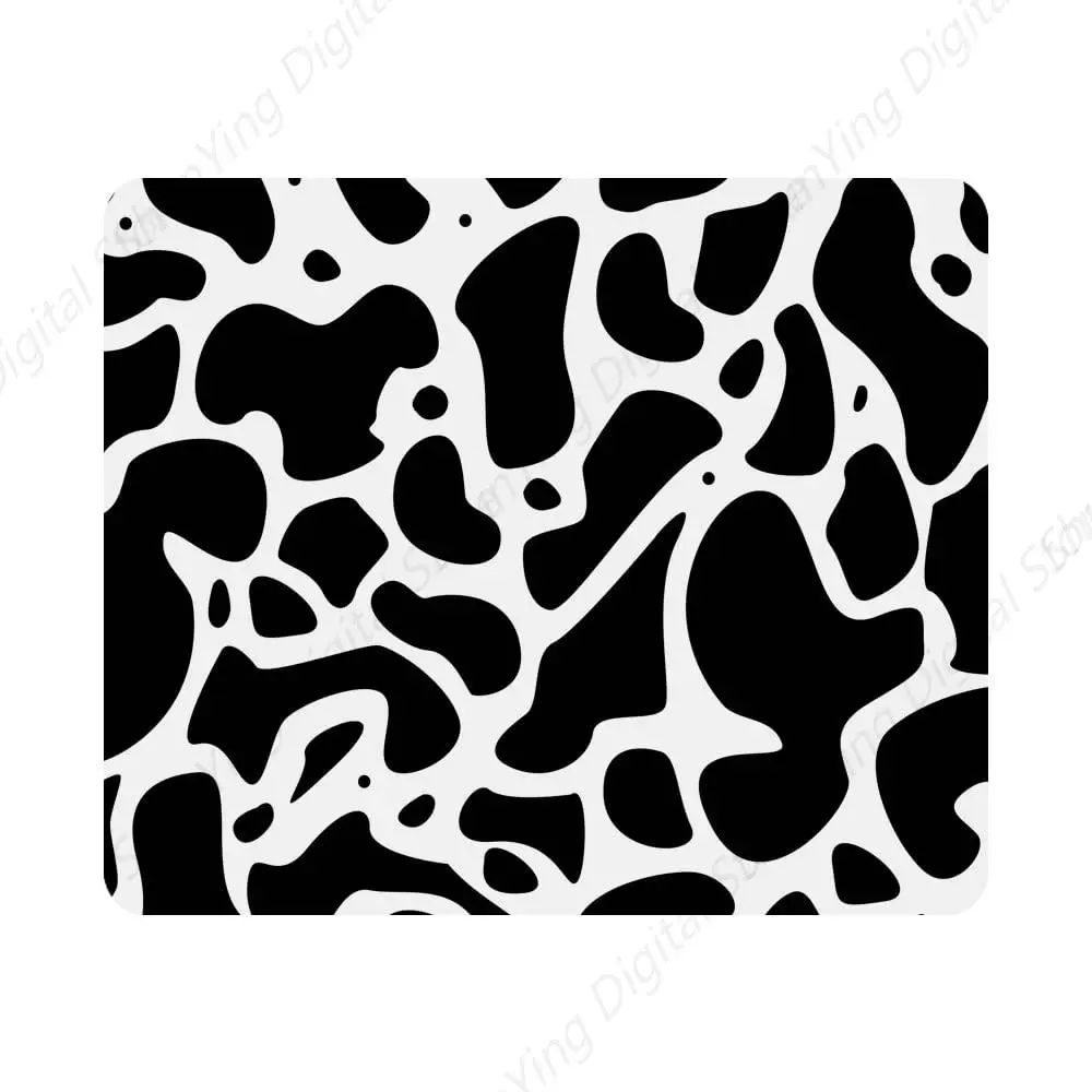 

Black And White Spotted Gaming Mouse Pad With Cow Pattern Mouse Pad Computer Desk Laptop Office Mouse Pad Anti Slip Rubber