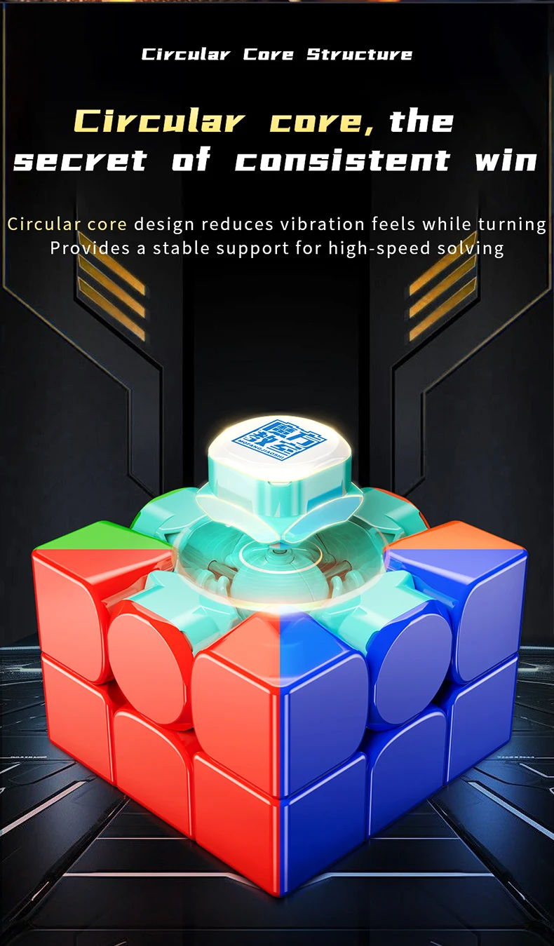 Neue moyu rs3m v5 3 x3 magnetische magische geschwindigkeit würfel aufkleber lose profession elle zappeln spielzeug rs3 m v5 cubo magico puzzle – Detail 14