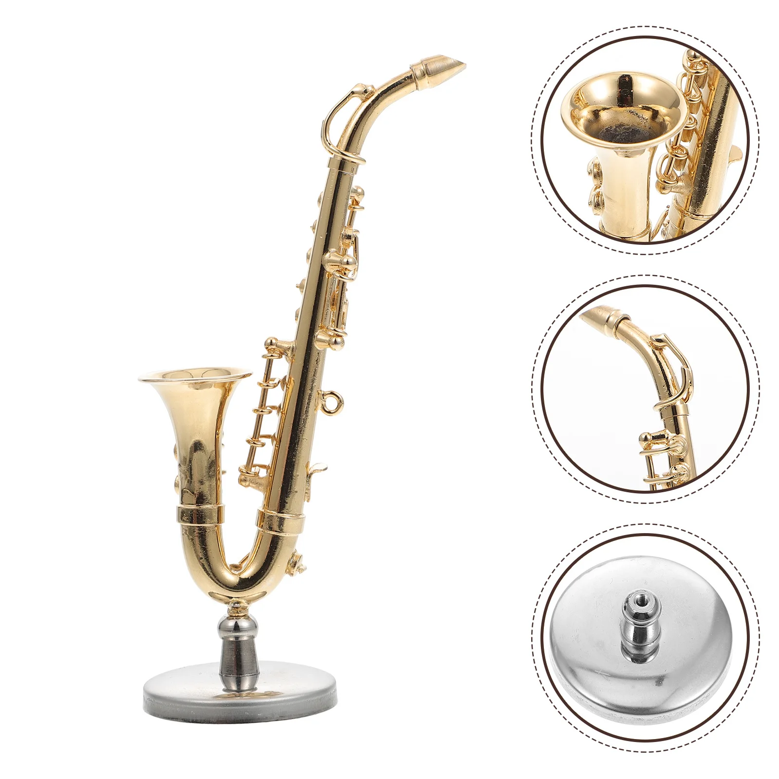 

1 set Miniature Saxophone Exquisite Desktop Decor For Home Office Festival Gift Realistic Musical Instrument Ornament Display