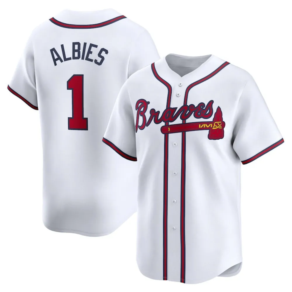 The Latest Men's 3d Printed Pattern Atlanta Braves Baseball Cardigan Outdoor Sports Men's Baseball Shirt Short Sleeve Top