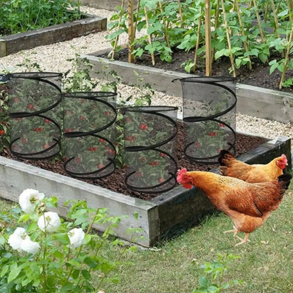 

Foldable Plant Mesh Cover Sturdy Weatherproof Plant Guard Cover with 16 Ground Stakes Garden Plant Protector