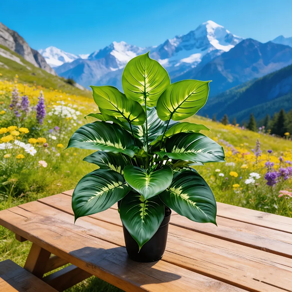 1 Stück 24-köpfige Künstliche Pflanze Realistischer Boden-Bonsai für Innenräume, Hochzeiten, Hotels, Gärten, Fotografie-Dekorationen – Detail 2