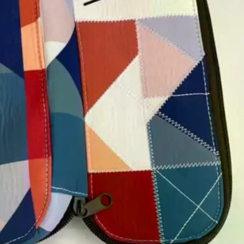 1Pcs Color Block Cartoon Cat Design Storage Bag Japanese Style Patchwork Pencil Case Cute School Supplies For Girls