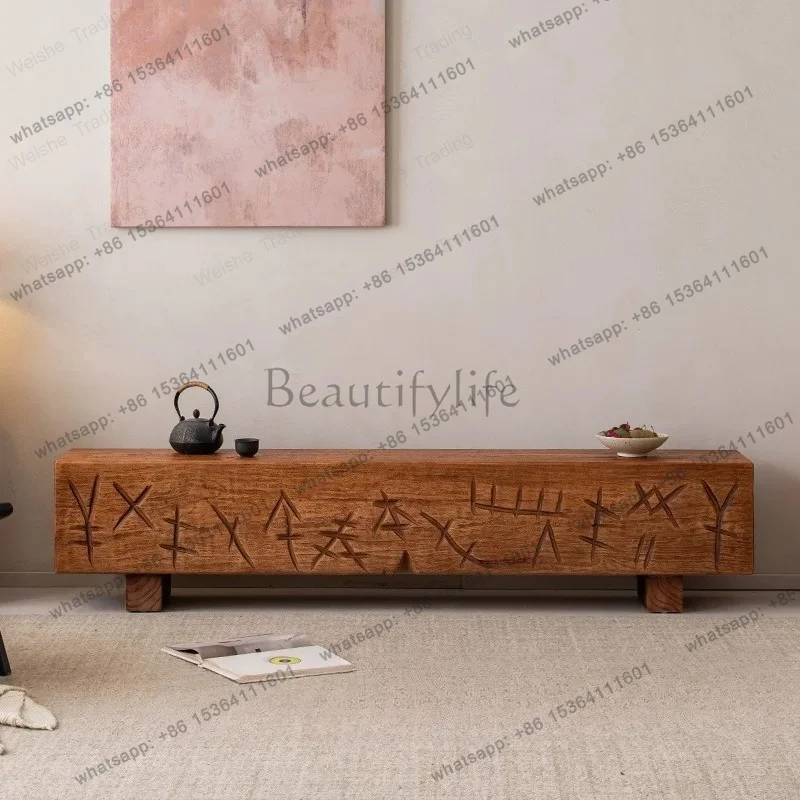 Hotel Solid Wood Bench Household Log TV Cabinet Clothing Store Outdoor Rest Stool