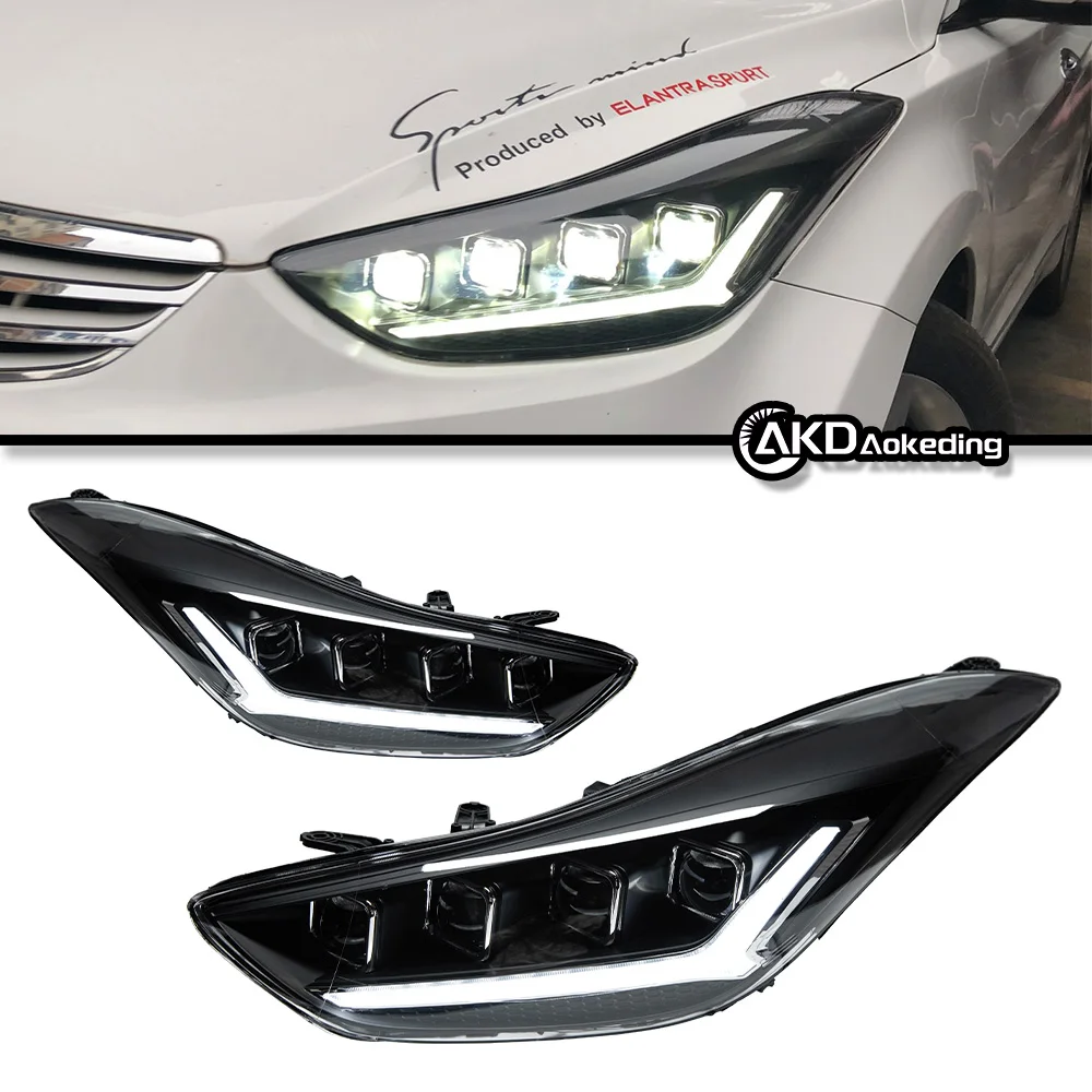 For 12 year modern Lendon headlight assemblies Elantra modified LED lenses, near and far water steering