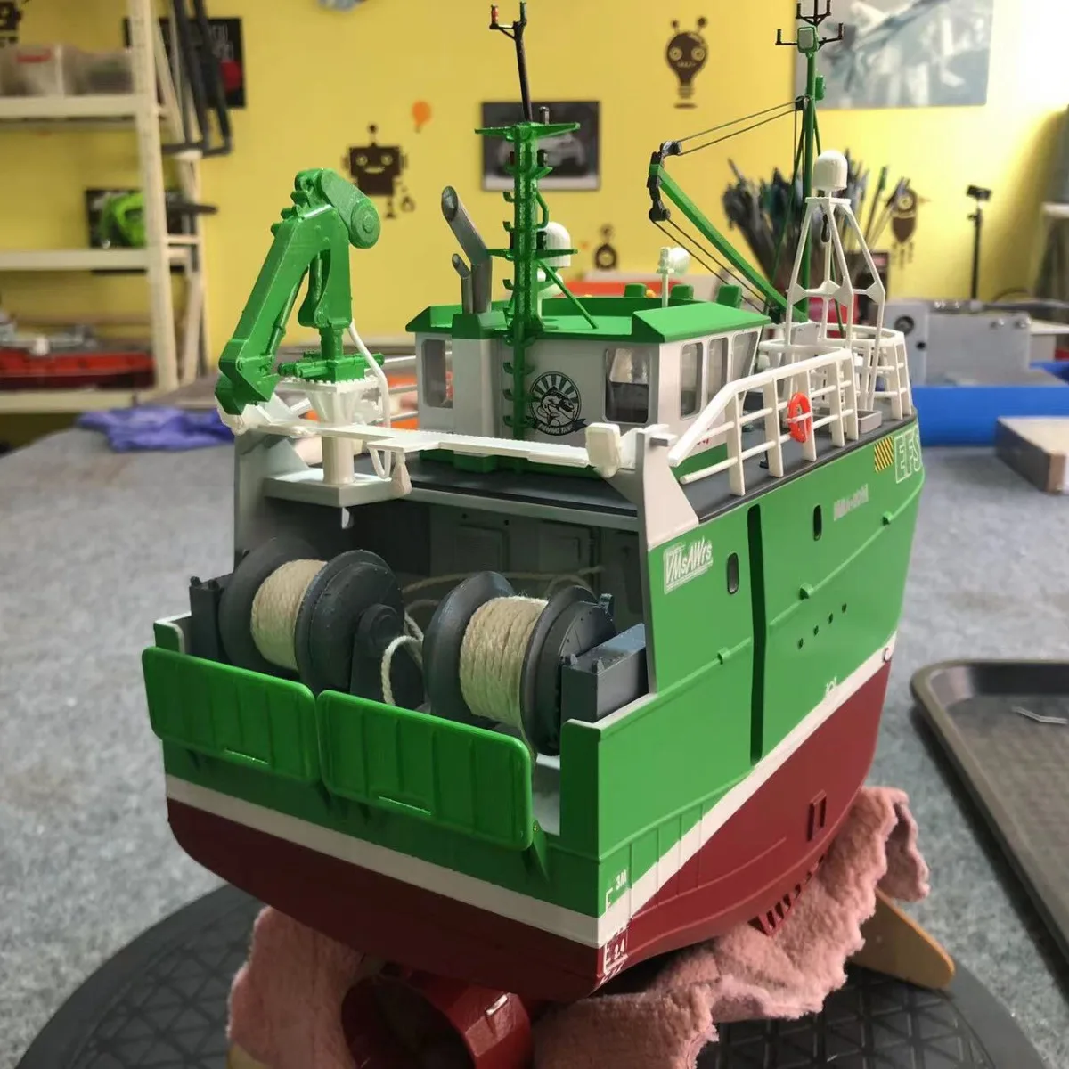 1/48 RC Boot 29 cm Simulatie Trawler Afstandsbediening Boot 3D Afdrukken Molding RC Boot Model RTR Volwassen Speelgoed gift