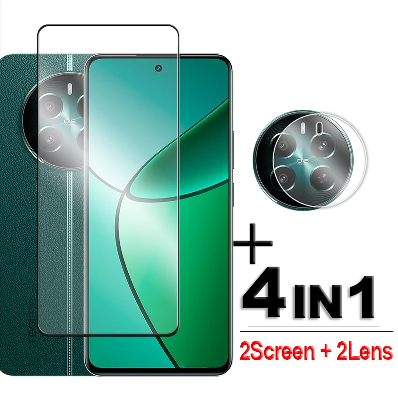 4in1 For Realme 12 Plus Glass For Realme 12+ 12 Plus 5G Tempered Glass 2.5D Full Cover Screen Protector For Realme 12 Plus Film