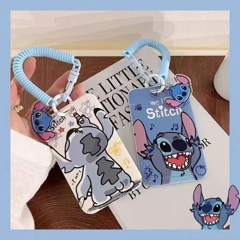 New Disney Stitch cute creative cartoon pattern simple and fashionable plastic waterproof access card anti-lost protective cover