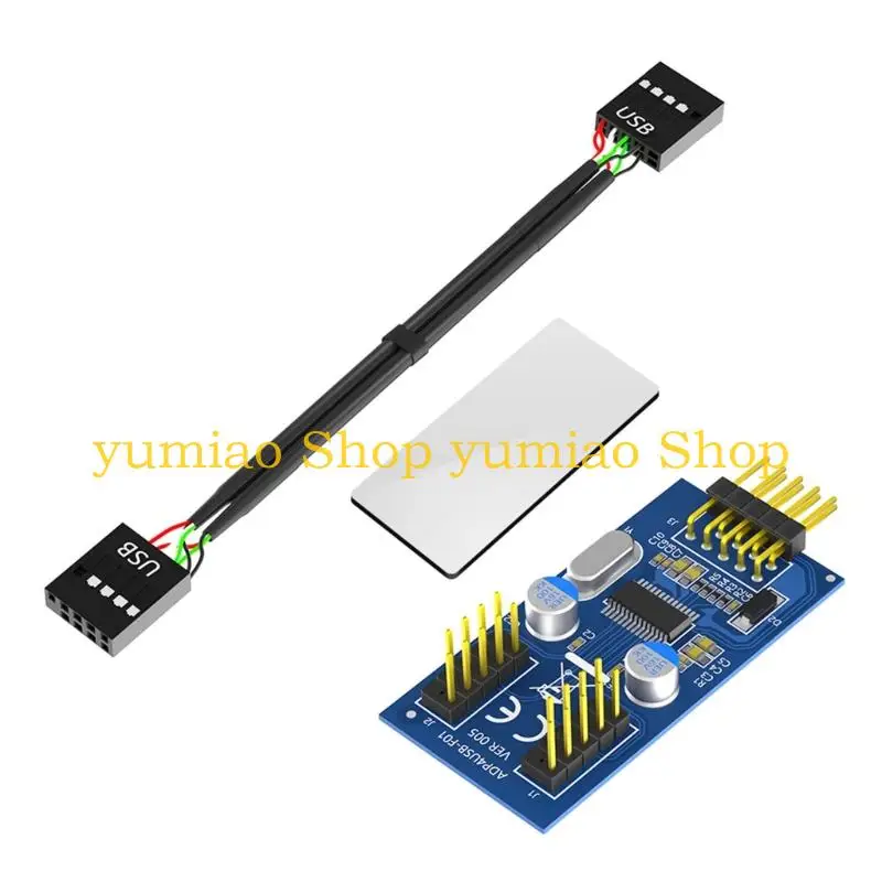 587B 30cm USB2.0 9Pin Female to Two Female Header Splitter Cable for Enhanceds Motherboards Connectivitys