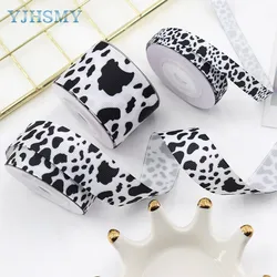 Cow Print Ribbon Grosgrain Cow Ribbon Cow Spot Pattern Wrapping Ribbon Dairy for Wreath Bow DIY Crafts Party Decorations