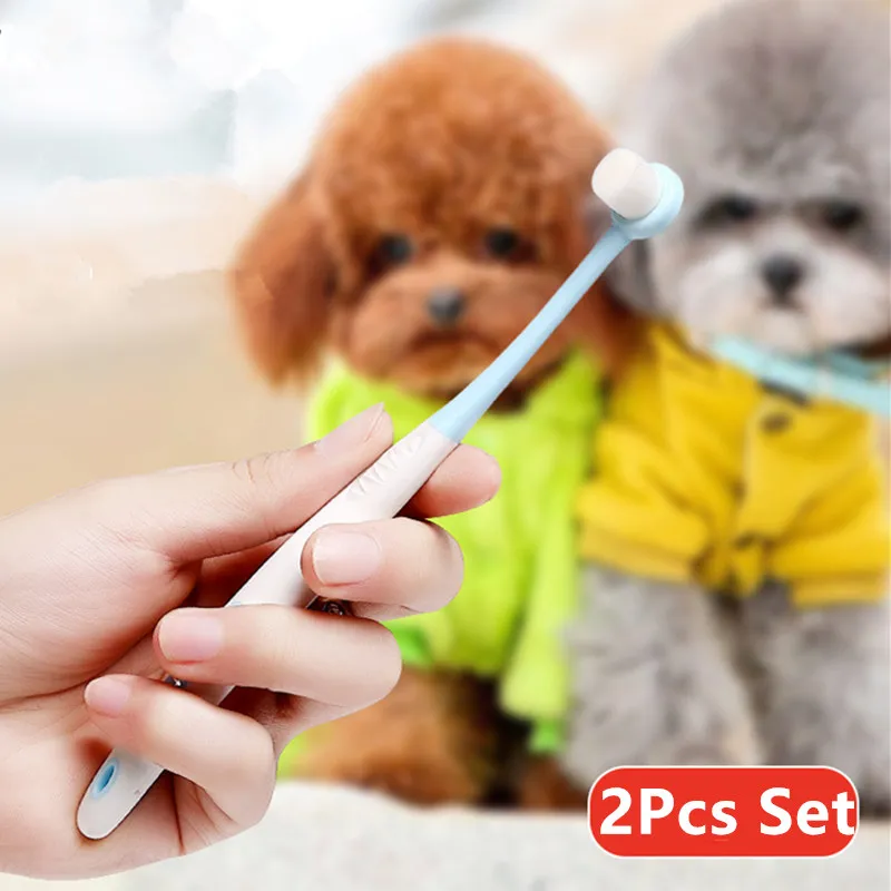 

Dog Toothbrush 2pcs Set Soft Hair Dogs Teeth Brush 2pcs Pet Grooming Small Head Toothbrush for Dog Teeth Cleaning Pet Products