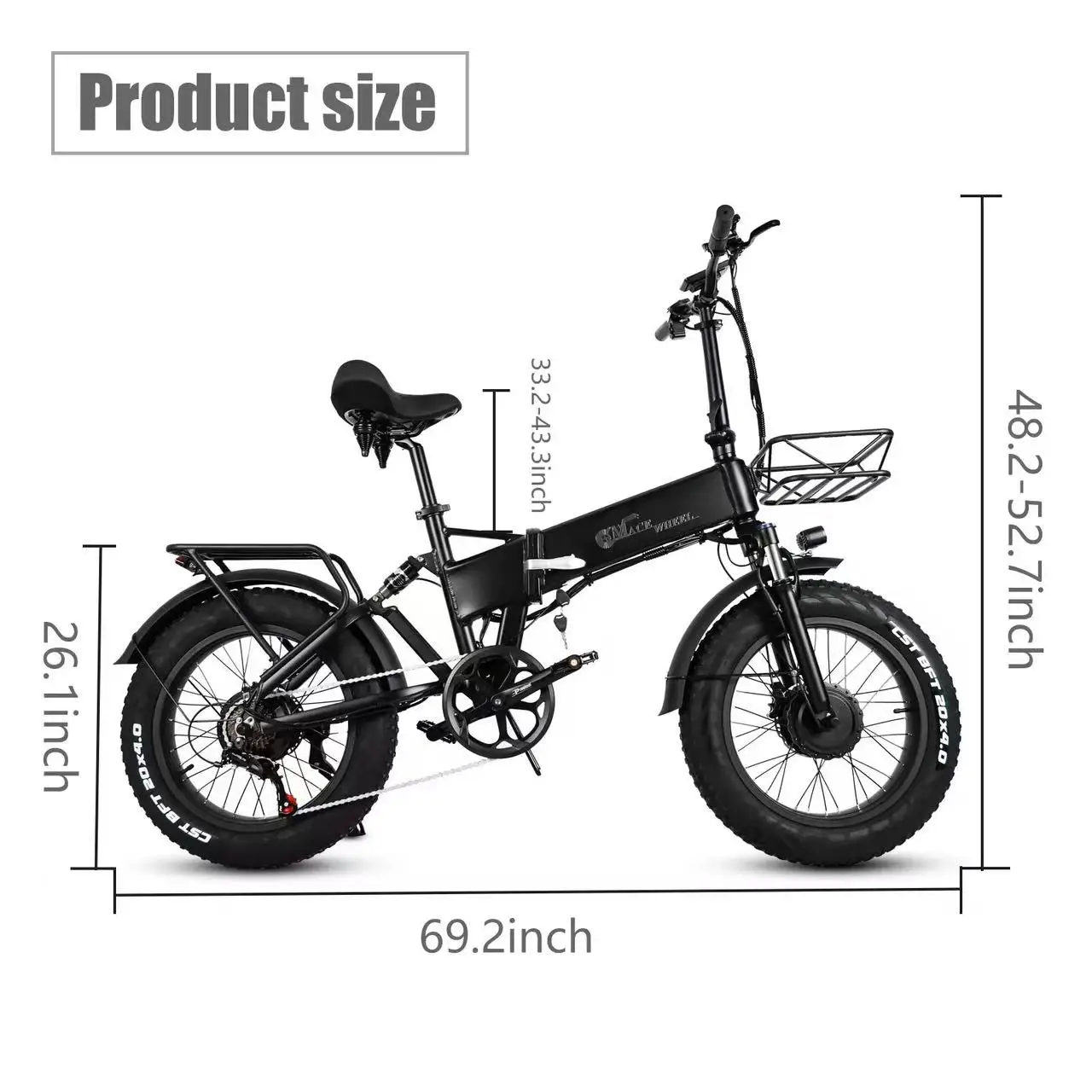 RX20 MAX 2000W E bike Dual Motor 48V18AH Lithium Battery City Trip Electric Bicycle 20*4 in Fat Tire Mountain Fold Electric Bike