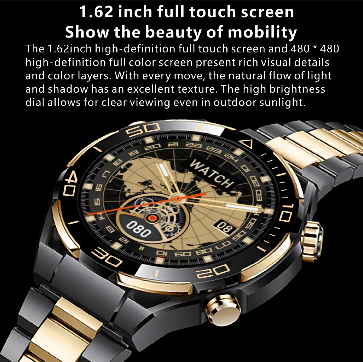 2024 Nieuwe Smart Watch Mannen 4Gb Geheugen Sport Fitness Tracker 480*480 Amoled Hd Screen Nfc Bluetooth Call Smartwatch Voor Android Ios