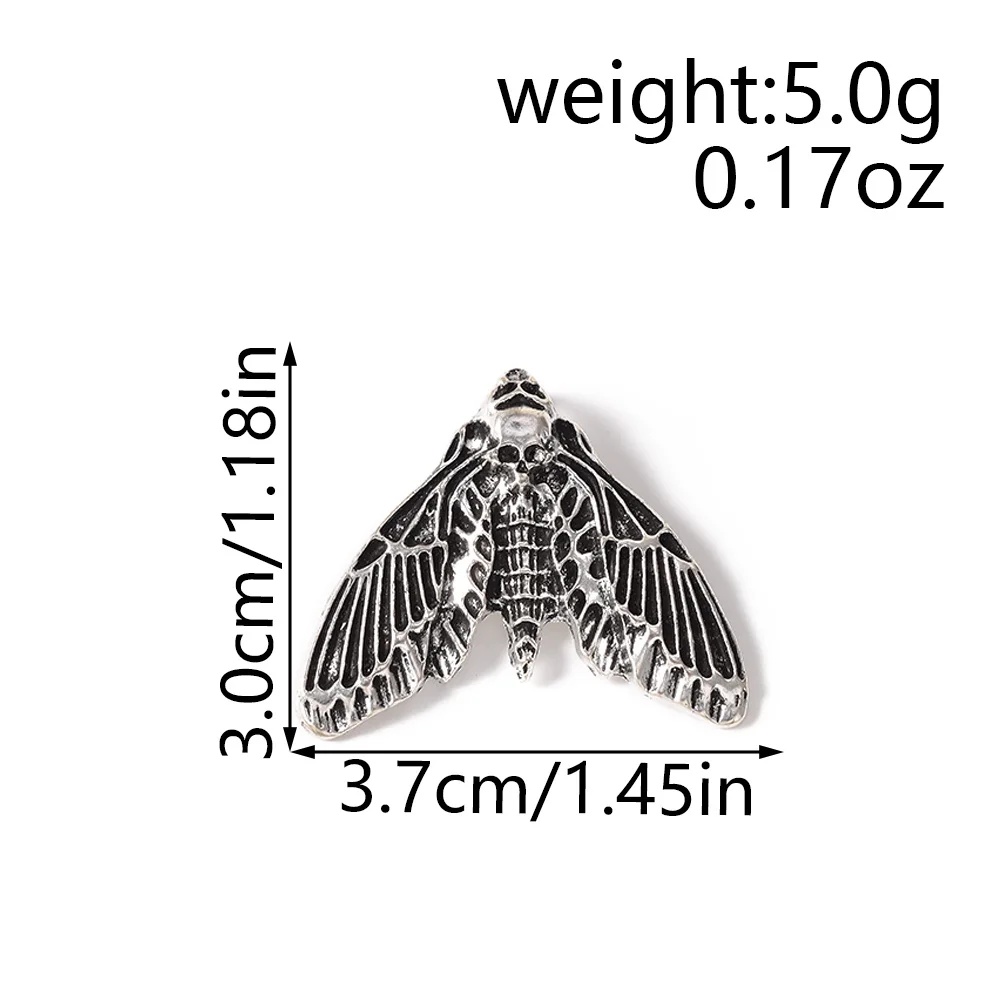Leslie 5pcs 30*37mm Gothic Skull Death Moth Pendants For Jewelry Making DIY Punk Pendants Necklaces Accessories Handmade Craft